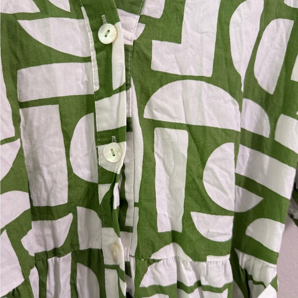 Jessica Simpson Green & White Belted Shirt Dress – Size M - Picture 2 of 5